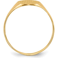 10K Yellow Gold Signet Ring with Polished and Brushed Finish - Engravable 10.0x8.5mm Top