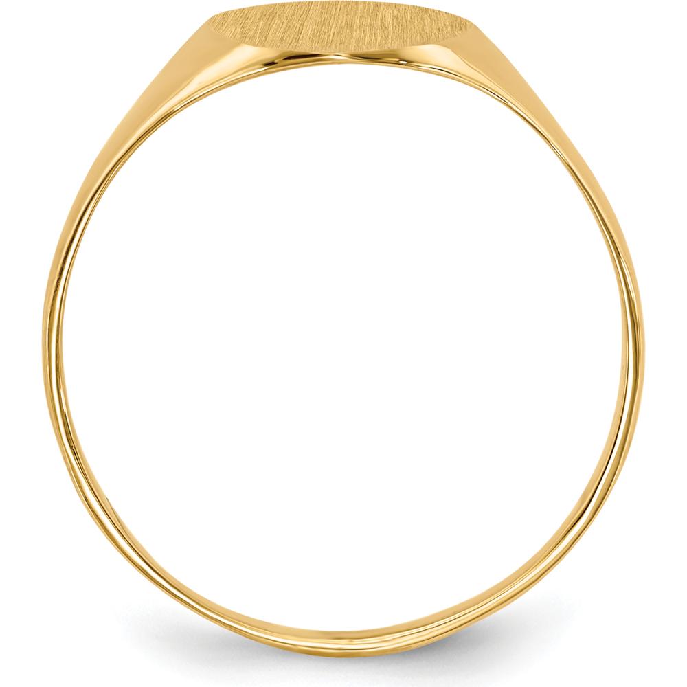 10K Yellow Gold Signet Ring with Polished and Brushed Finish - Engravable 10.0x8.5mm Top