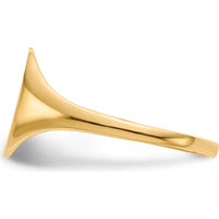 10K Yellow Gold Signet Ring with Polished and Brushed Finish - Engravable 10.0x8.5mm Top