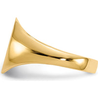 10K Yellow Gold Signet Ring with Polished and Brushed Finish - Engravable, 11.5mm Top Length