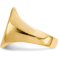 10K Yellow Gold Signet Ring with Satin Finish - Engravable - 18x14mm Top