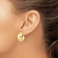 10K Yellow Gold Small C-Hoop Earrings - Polished Finish - 18.53mm Length