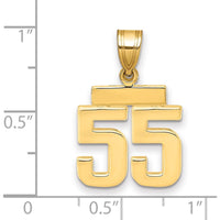 10K Yellow Gold Small Polished Number 55 Charm Pendant
