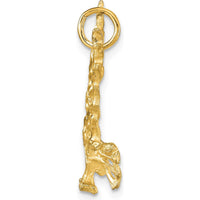 10K Yellow Gold Solid Diamond-Cut Eagle Charm Pendant