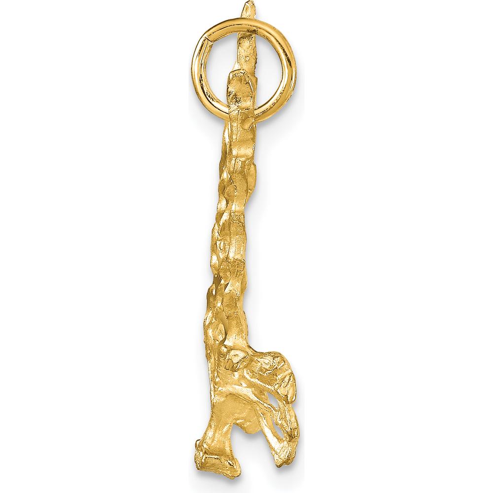 10K Yellow Gold Solid Diamond-Cut Eagle Charm Pendant