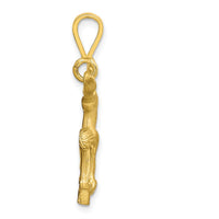 10K Yellow Gold Solid Gymnast Charm Pendant - Polished Finish