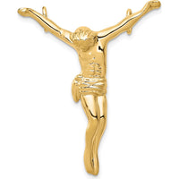 10K Yellow Gold Solid Polished Corpus Pendant - 36.43mm Length, 29.44mm Width