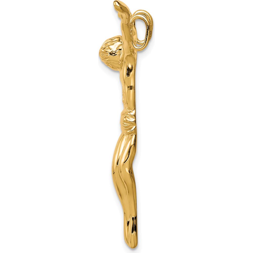 10K Yellow Gold Solid Polished Corpus Pendant - 36.43mm Length, 29.44mm Width