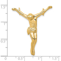 10K Yellow Gold Solid Polished Corpus Pendant - 36.43mm Length, 29.44mm Width