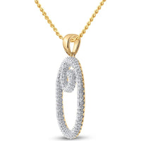10K Yellow Gold Spiral "O" Initial Pendant with Prong-Set Round Diamonds - 0.20 Carat Total Diamond Weight