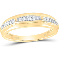 10K Yellow Gold Square Cluster and Diamond Accent Matching Wedding Ring Set - 0.50 Carat Total Diamond Weight