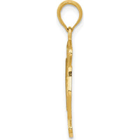 10K Yellow Gold St. Florian Fire Department Protector Pendant - Polished Finish