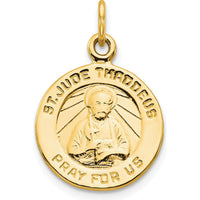 10K Yellow Gold St. Jude Thaddeus Pendant Medal - Polished Finish