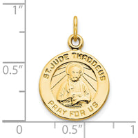 10K Yellow Gold St. Jude Thaddeus Pendant Medal - Polished Finish
