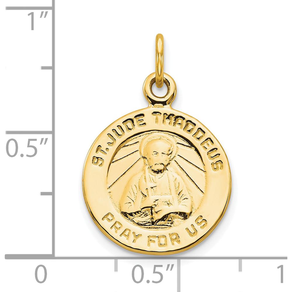 10K Yellow Gold St. Jude Thaddeus Pendant Medal - Polished Finish