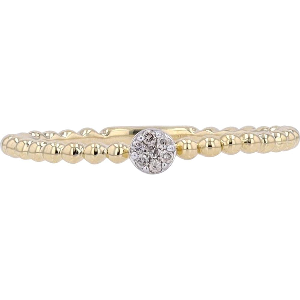 10K Yellow Gold Stackable Ring with Round Diamond Cluster - 0.033 Carat Total Diamond Weight