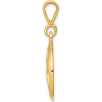 10K Yellow Gold Star of David Charm Pendant with Rope Detail