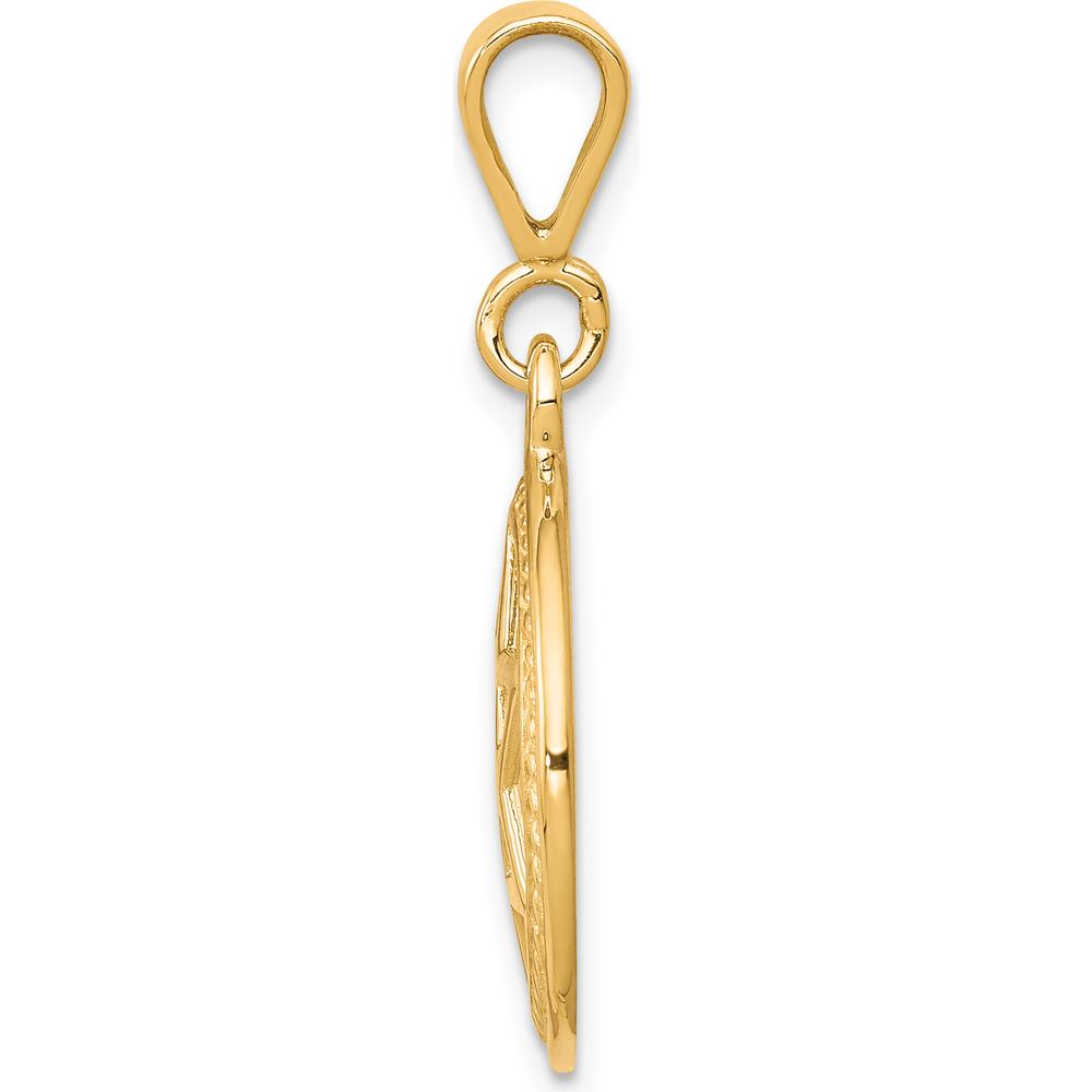 10K Yellow Gold Star of David Charm Pendant with Rope Detail
