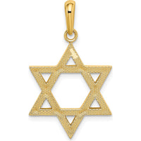 10K Yellow Gold Star of David Pendant - Polished Finish