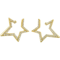 10K Yellow Gold Star - Shaped Diamond Stud Earrings - 0.25 Carat Total Diamond Weight