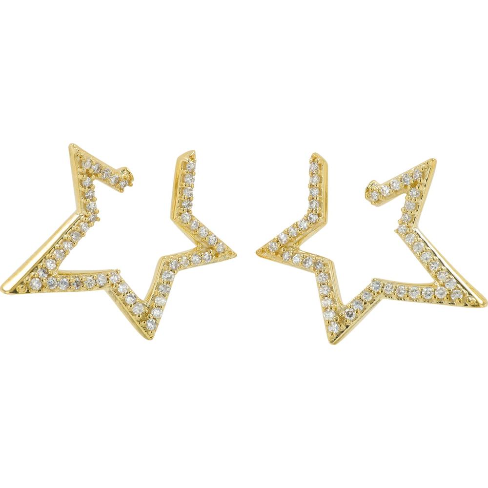 10K Yellow Gold Star - Shaped Diamond Stud Earrings - 0.25 Carat Total Diamond Weight
