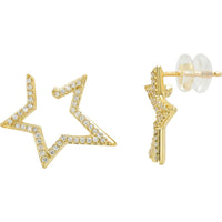 10K Yellow Gold Star - Shaped Diamond Stud Earrings - 0.25 Carat Total Diamond Weight