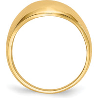 10K Yellow Gold Tapered Domed Cigar Band Ring - Fashion Design