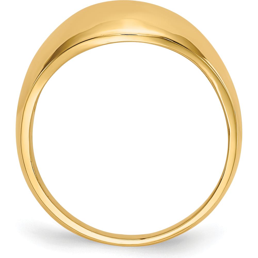 10K Yellow Gold Tapered Domed Cigar Band Ring - Fashion Design