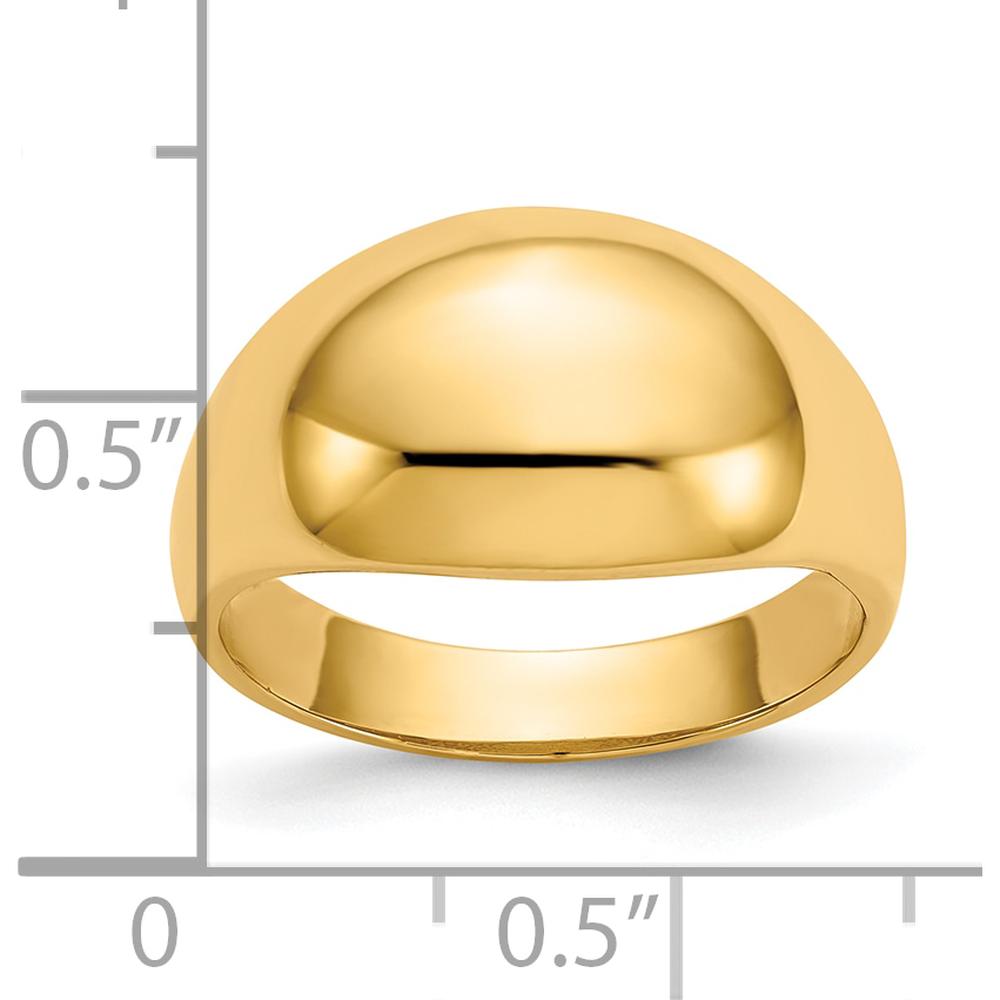 10K Yellow Gold Tapered Domed Cigar Band Ring - Fashion Design