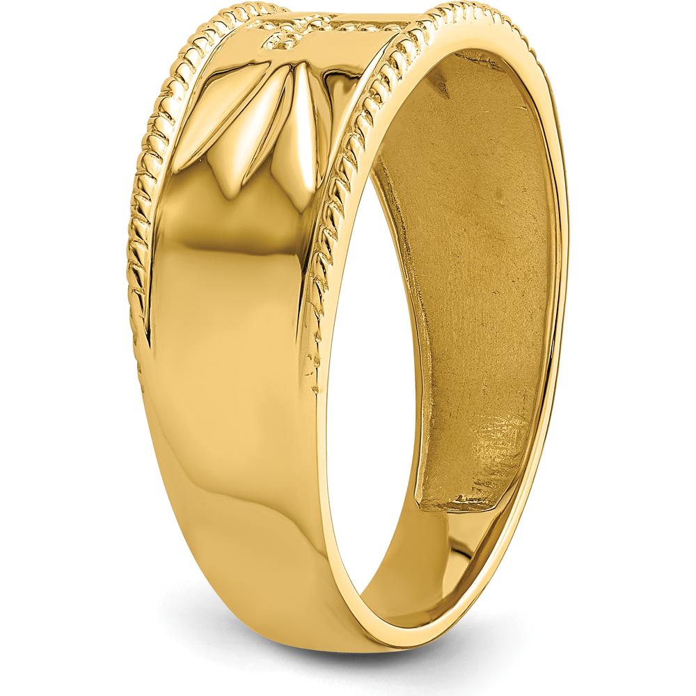10K Yellow Gold Tapered Men's Ring Mounting - Polished Finish
