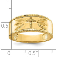 10K Yellow Gold Tapered Men's Ring Mounting - Polished Finish