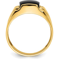 10K Yellow Gold Tapered Men's Ring Mounting with Polished Finish - 5mm to 10mm Wide