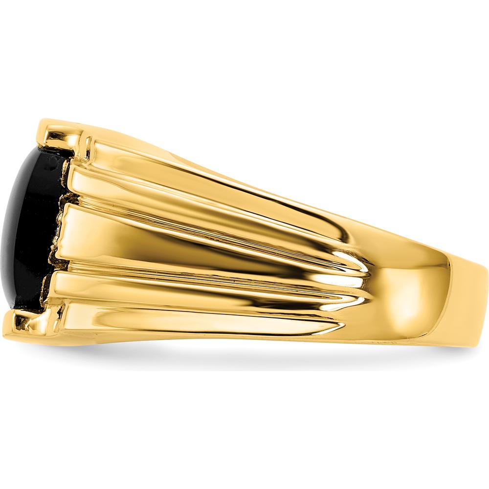 10K Yellow Gold Tapered Men's Ring Mounting with Polished Finish - 5mm to 10mm Wide
