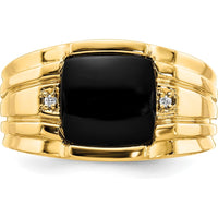 10K Yellow Gold Tapered Men's Ring Mounting with Polished Finish - 5mm to 10mm Wide