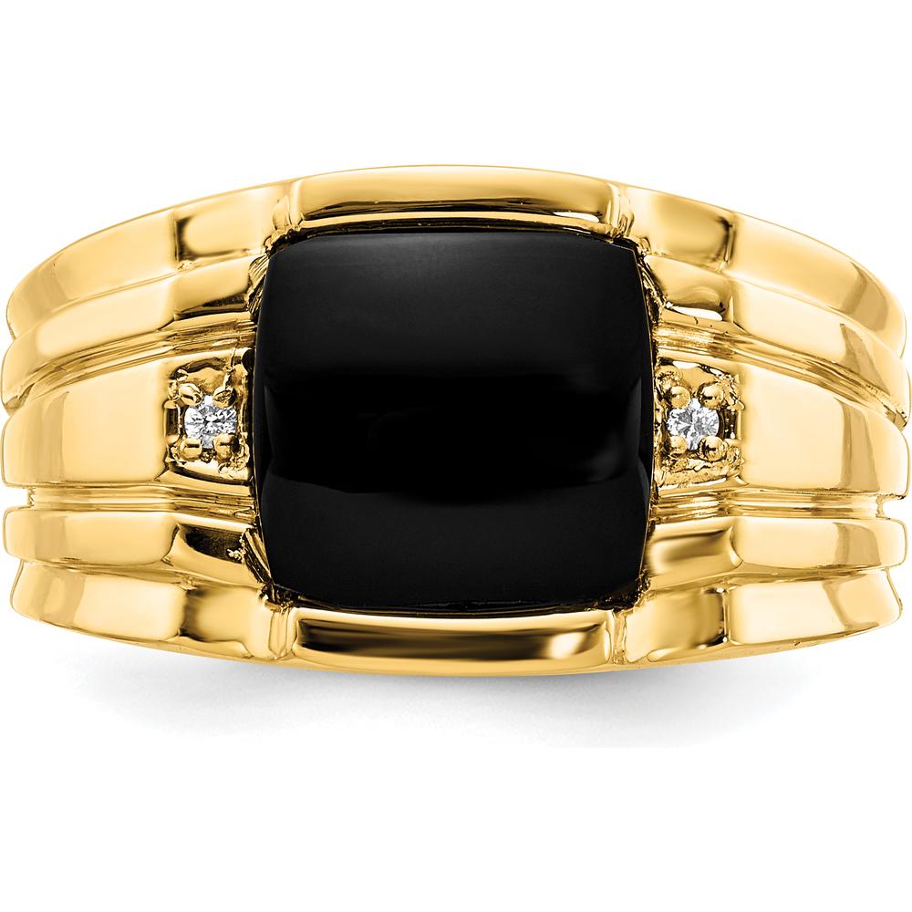 10K Yellow Gold Tapered Men's Ring Mounting with Polished Finish - 5mm to 10mm Wide