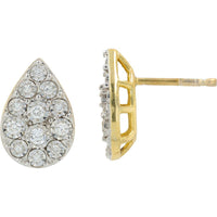 10K Yellow Gold Teardrop Earrings with Lab Grown Diamonds - 0.25 Carat Total Diamond Weight