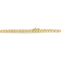 10K Yellow Gold Tennis Bracelet with 2.25 Carat Lab Grown Diamonds - Milgrain Prong Set