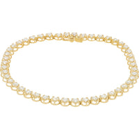 10K Yellow Gold Tennis Bracelet with 2.25 Carat Total Weight Lab Grown Round Diamonds