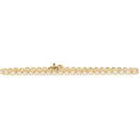 10K Yellow Gold Tennis Bracelet with Bezel Set Round Lab Grown Diamonds - 3.20 Carat Total Diamond Weight