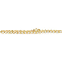 10K Yellow Gold Tennis Bracelet with Prong-Set Round Lab Grown Diamonds - 3.50 Carat Total Diamond Weight