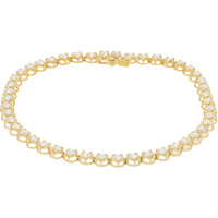 10K Yellow Gold Tennis Bracelet with Prong-Set Round Lab Grown Diamonds - 3.50 Carat Total Diamond Weight