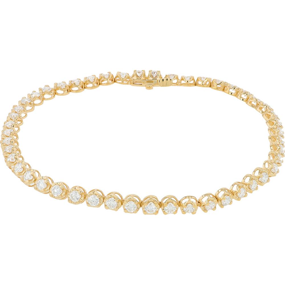 10K Yellow Gold Tennis Bracelet with Round Lab Grown Diamonds - 2.30 Carat Total Diamond Weight