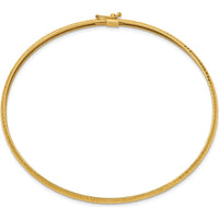 10K Yellow Gold Textured Flexible Bangle with Push Clasp - Elegant Adjustable Bracelet
