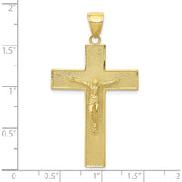 10K Yellow Gold Textured Latin Cross Pendant - Faith-Inspired Design