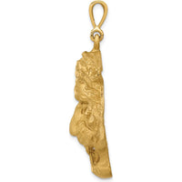10K Yellow Gold Tiger Head Pendant - Polished Finish
