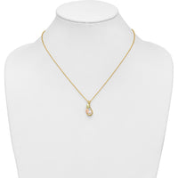10K Yellow Gold Tri-Color Freshwater Pearl Necklace with Gold Leaf Accents