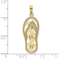 10K Yellow Gold Triple Turtle Flip-Flop Pendant Charm - Polished Finish - 32.7mm Length