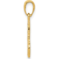 10K Yellow Gold Truck Cab Pendant - Polished Finish, Solid Gold Charm