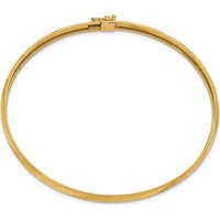 10K Yellow Gold Twisted Diamond-Cut Flexible Bangle - 6.2mm Width