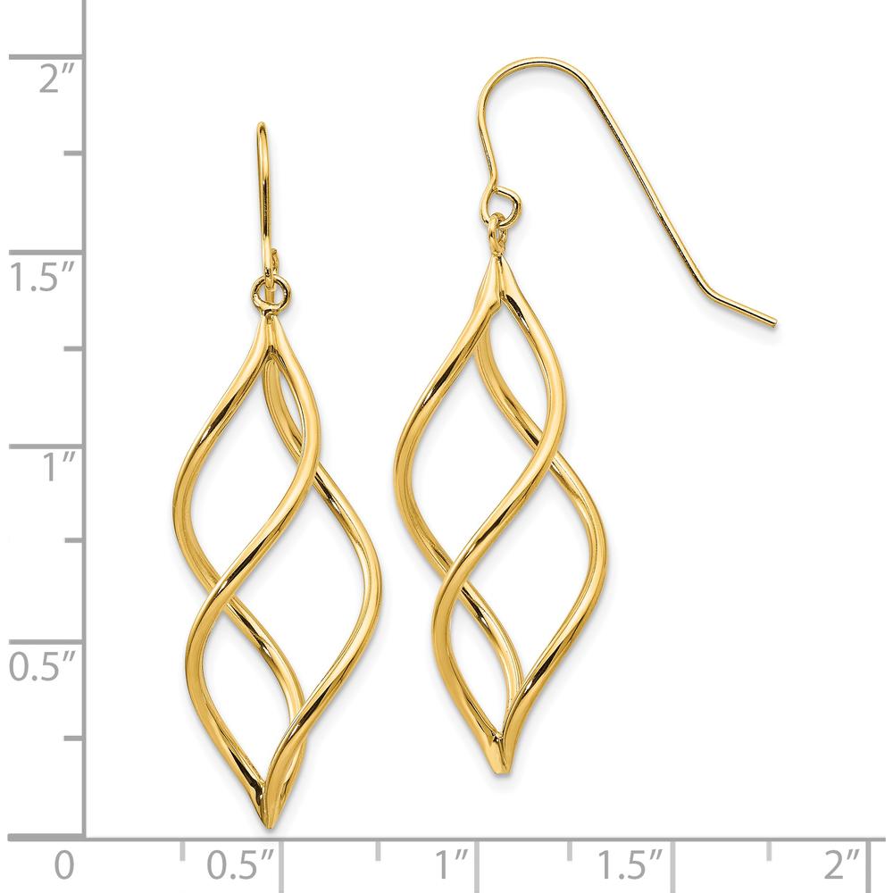 10K Yellow Gold Twisted Drop Dangle Earrings - Elegant Gold Jewelry